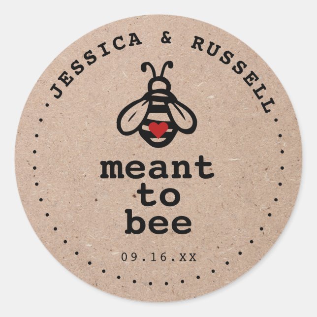 Sticker Rond Rustique Signifie Être Mariage (Devant)