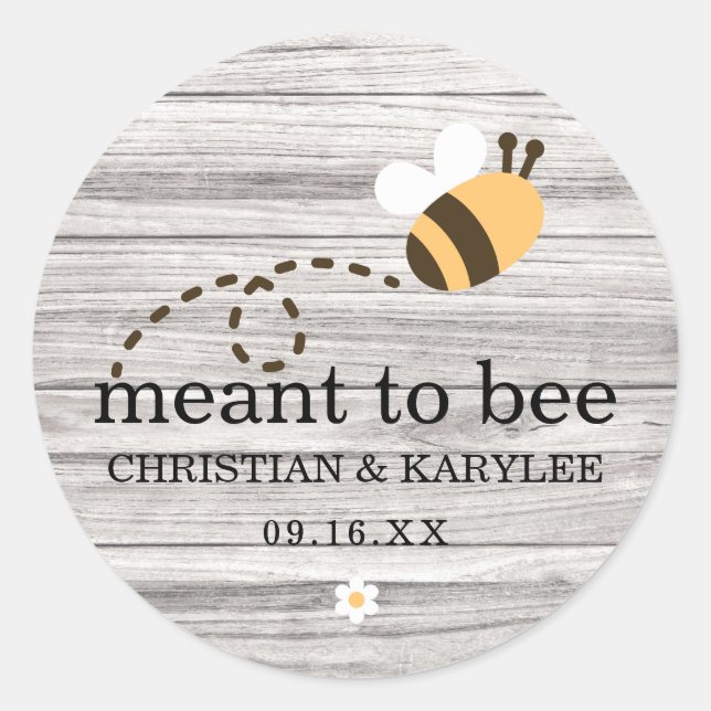Sticker Rond Rustique Signifie Être Mariage (Devant)