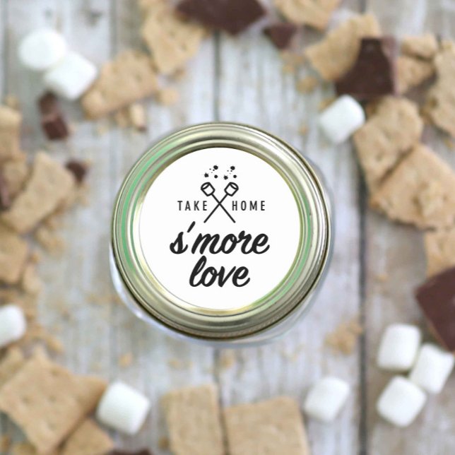 Sticker Rond Rustique S'more Love Wedding Favor (Créateur téléchargé)