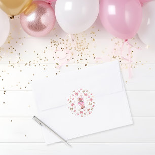 Sticker Rond Rustique Western Cowgirl Joyeuse fille d'anniversa