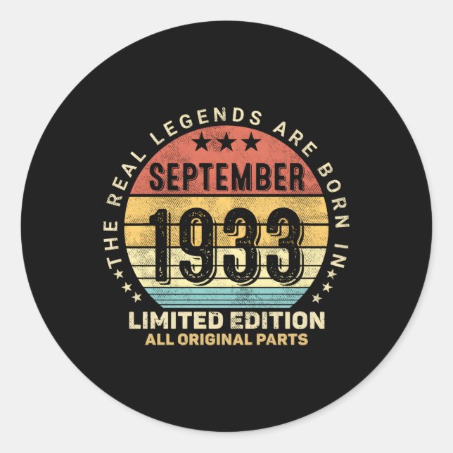 Sticker Rond S 90 Magnifique Depuis Septembre 1933 90E (Devant)