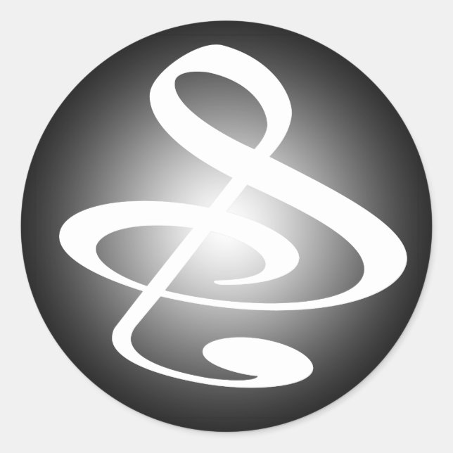 Sticker Rond "S", "&", Et/Ou Treble Clef note musicale (Devant)
