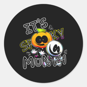 Sticker Rond S Et Pompe C'Est Éffrayant Mois Pour
