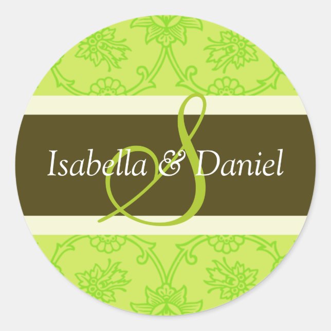 Sticker Rond S Monogrammes Pour Les Sceaux Faire-part de mariag (Devant)