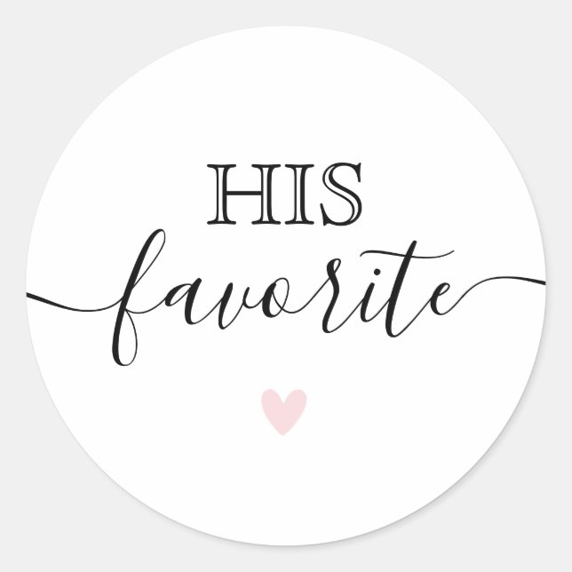 Sticker Rond Sa Calligraphie Moderne Favorite Favoriser (Devant)