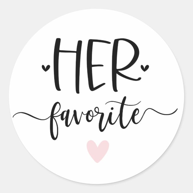 Sticker Rond Sa Calligraphie Moderne Favorite Favoriser (Devant)
