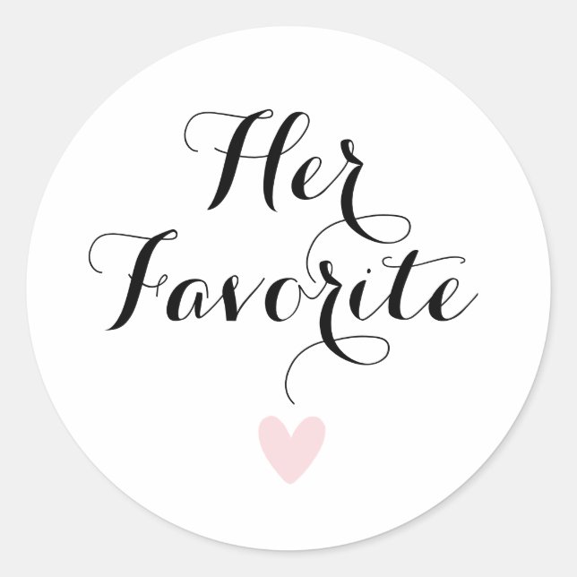 Sticker Rond Sa Calligraphie Moderne Favorite Favoriser (Devant)