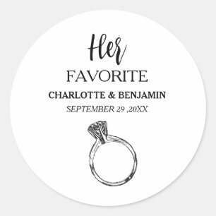 Sticker Rond Sa Faveur De Mariage Favorite