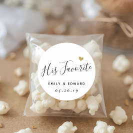 Sticker Rond Sa Faveur Mariage Personnalisée Favorite