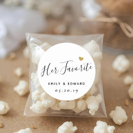 Sticker Rond Sa Faveur Mariage Personnalisée Favorite