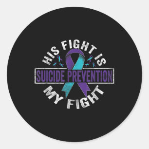 Sticker Rond Sa Lutte Est Ma Lutte Contre La Prévention Du Suic