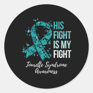 Sticker Rond Sa Lutte Est Ma Lutte Contre Le Syndrome Tourette