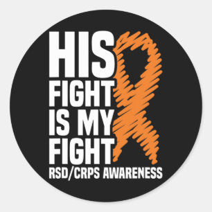Sticker Rond Sa Lutte Ma Lutte Orange Ribbon Rsdcrps Sensibilis