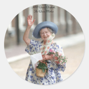 Sticker Rond Sa Majesté la reine Elizabeth La reine-mère 1988