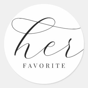 Sticker Rond Sa Mariée minimale noire blanche élégante préférée