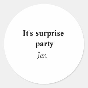 Sticker Rond Sa surprise ajoute votre nom image texte modifiabl
