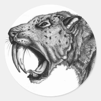 Sticker Rond sabertoothPENCIL
