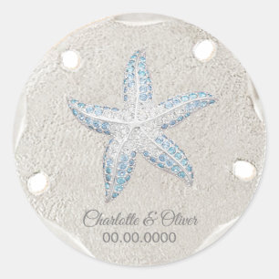 Sticker Rond Sable Dollar Starfish Gem