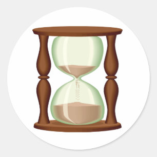 Sticker Rond Sables en verre d'heure