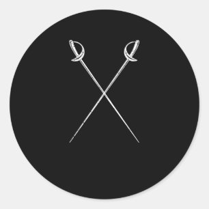 Sticker Rond Sabre clôturer épées martial arts fencer duel