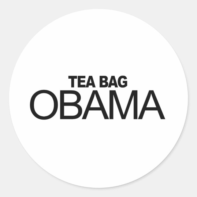 Sticker Rond Sac à thé Obama (Devant)