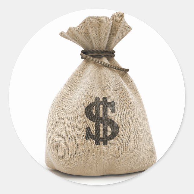 Sticker Rond sac d'argent (Devant)
