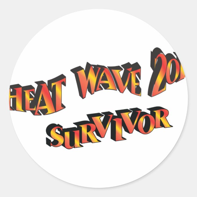 Sticker Rond Sac de survivant de la vague de chaleur 2011 (Devant)