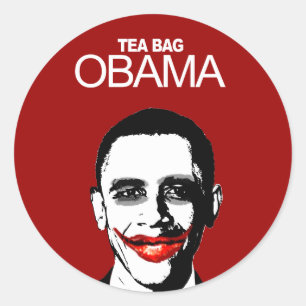 STICKER ROND SAC DE THÉ OBAMA