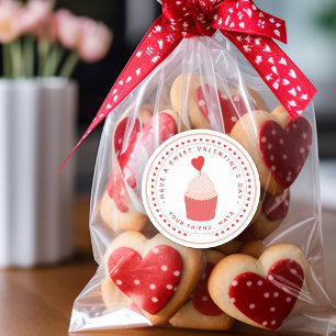 Sticker Rond Sac Goodie de Saint-Valentin