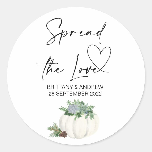 Sticker Rond Sac mariage Favoriser Étendre la confiture d'amour (Devant)