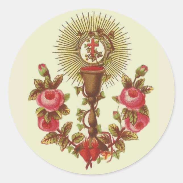 Sticker Rond Sacré-Coeur de Jésus (Devant)