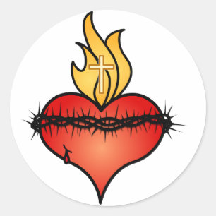 Sticker Rond Sacred Heart - Customisé