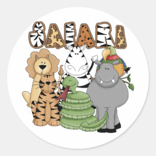 Sticker Rond Safari animal