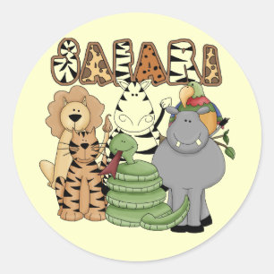 Sticker Rond Safari animal