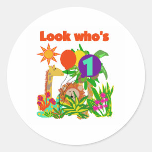 Sticker Rond Safari premier anniversaire