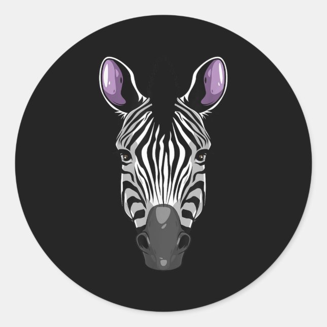 Sticker Rond Safari Zèbre Costume Pour Hommes Femmes Enfants Af (Devant)