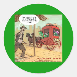 Sticker Rond Sage Coach est en ville drôle