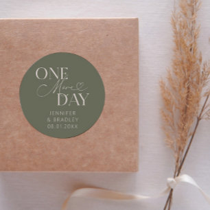 Sticker Rond Sage de répétition Mariage d'une journée au minimu