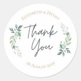 Sticker Rond Sage gold eucalyptus geometric greenery wedding