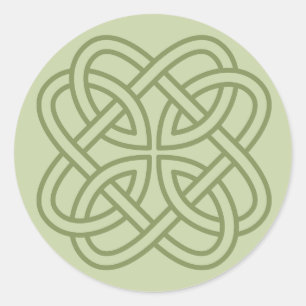 Sticker Rond Sage Green Irish Celtic Love Knot Enveloppe Phoque