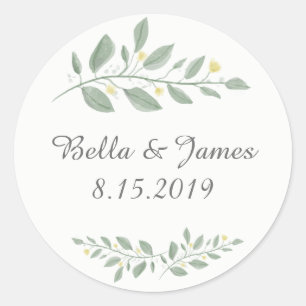 Sticker Rond Sage Green Mariage