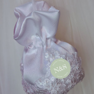 Sticker Rond Sage Vert Minimaliste & Élégant Gras Initiales Mar