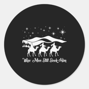 Sticker Rond Sages Cherchent Encore Lui Noël Chrétien Jésus