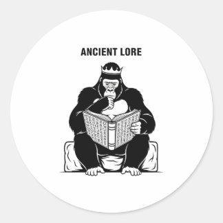 Sticker Rond Sagesse primitive : réflexion de dos argenté avec 