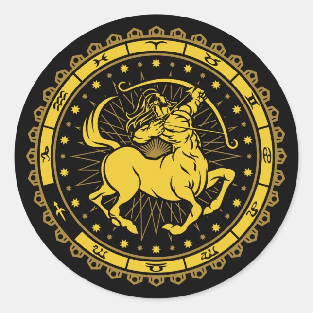 Sticker Rond Sagittaire - Symbole - Symbole - Horoscope (Devant)