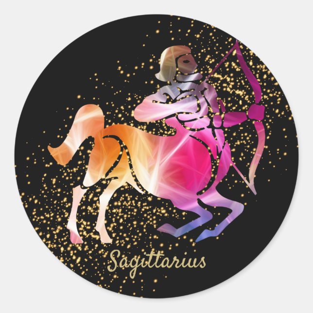 Sticker Rond Sagittaire - Symbole zodiaque (Devant)
