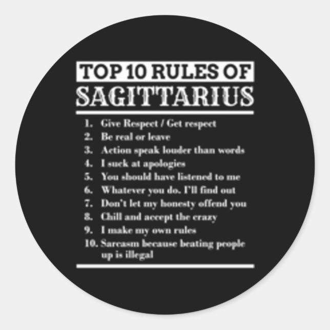 Sticker Rond Sagittaire Traits Horoscope Symbole Zodiaque (Devant)