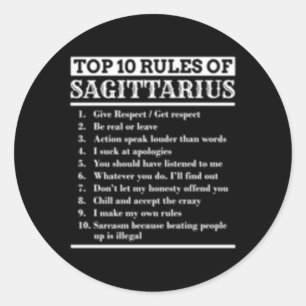 Sticker Rond Sagittaire Traits Horoscope Symbole Zodiaque