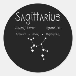 Sticker Rond Sagittarius Horoscope Astrologie Étoile Signal Ann