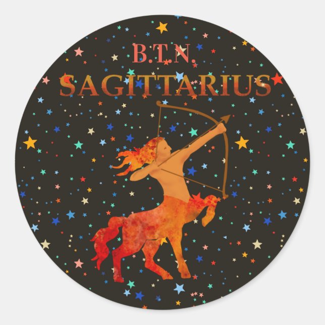 Sticker Rond Sagittarius zodiac moderne personnalisé (Devant)